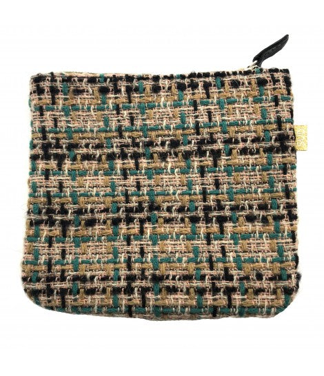 bustina mille usi SUD in tweed colore rosa cipria e verde smeraldo