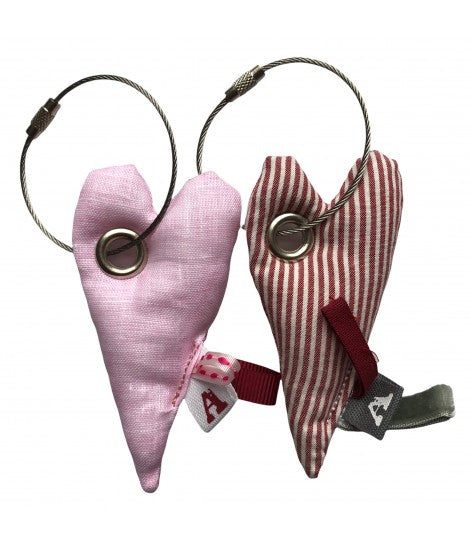 set due portachiavi cuore ATELIER CARTA BIANCA rosa+righine